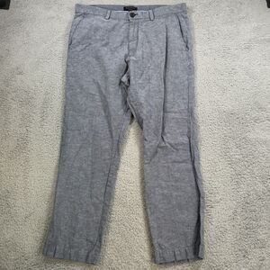 Banana Republic Pants Mens 35x28 Blue Linen Blend Aiden Slim Fit Chino Preppy‎